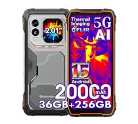 Blackview Xplore 1 Pro Teléfono Movil Resistente con Termográfica Cámara, 36GB+256GB/2TB, 6.78"FHD+ Movil Irrompible, 64MP+50MP, 20000mAh Smartphone Todoterreno IP68/5G/NFC/OTG/GPS/Infrarrojo,Naranja