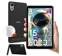 Blackview ZENO 1 8 Pulgadas Tablet Android 15, 18GB+256GB/2TB TF Juegos Tablet 4G LTE + 5G WiFi, 6000mAh Aprender Tabletas con Funda, 8MP+8MP, Gemini Al 2.0, 3,5mm Klinke/OTG/FM/Hall, Negro