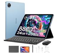 Blackview ZENO 10 Android 15 11 Pulgadas Tablet con Teclado y Ratón, 24GB+256GB/2TB TF, 2K FHD+ Gaming Tablet, 8800mAh, 16MP+13MP, 4G LTE 5G WiFi, Modo PC/OTG/Widevine L1/Fund lápiz Inteligente, Azul