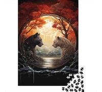 BlackWhiteBear Rompecabezas AutumnScene 1000 Piezas de Papel Reciclado Adultos Y Mayores De 12 Años Difícil y Desafiante 52x38cm/1000pcs