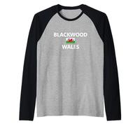 Blackwood Gales Bandera de Gales Ciudad Camiseta Manga Raglan