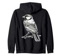 Blackwork Pájaro Jilguero Sudadera con Capucha