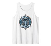 Blade and Balance Paladín RPG Clase Espada Símbolo Justicia Camiseta sin Mangas