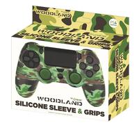 FR-TEC Funda de Silicona + Grips Camo Woodland para Mando PS4