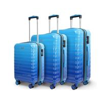 Blade Juego de 3 Maletas ampliables - Maleta rígida - Maleta Ligera con Ruedas - Equipaje de Mano de ABS + PC con candado TSA, 4 Ruedas giratorias - Juego de 3 Maletas de Viaje, Azul, Set, Maleta