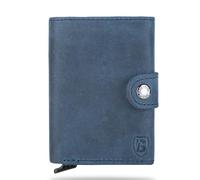 Blade® Kartenetui Herren mit Münzfach I 6-8 Kartenhalter I Leder Kreditkartenetui mit RFID Schutz I Mini Wallet Pop Up I Karten Portemonnaie I Credit Card Holder Wallet I Herren Geldbörse I Schwarz,