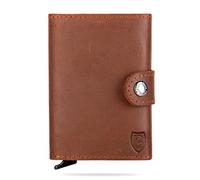 Blade® Kartenetui Herren mit Münzfach I 6-8 Kartenhalter I Leder Kreditkartenetui mit RFID Schutz I Mini Wallet Pop Up I Karten Portemonnaie I Credit Card Holder Wallet I Herren Geldbörse I Schwarz,