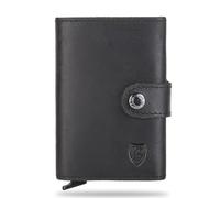 Blade® Kartenetui Herren mit Münzfach I 6-8 Kartenhalter I Leder Kreditkartenetui mit RFID Schutz I Mini Wallet Pop Up I Karten Portemonnaie I Credit Card Holder Wallet I Herren Geldbörse I Schwarz,