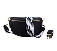 Blade Riñonera Dorada para Mujer, de Piel auténtica, Elegante riñonera para Mujer con 2 Cinturones Anchos Desmontables y Ajustables, Bolso Cruzado para Mujer, Bolso de Pecho