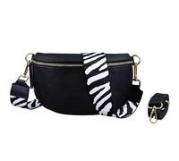 Blade Riñonera Dorada para Mujer, de Piel auténtica, Elegante riñonera para Mujer con 2 Cinturones Anchos Desmontables y Ajustables, Bolso Cruzado para Mujer