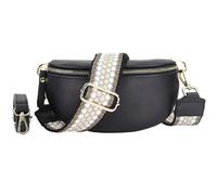 Blade Riñonera Dorada para Mujer, de Piel auténtica, Elegante riñonera para Mujer con 2 Cinturones Anchos Desmontables y Ajustables, Bolso Cruzado para Mujer