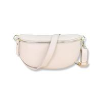 Blade Riñonera Dorada para Mujer, de Piel auténtica, Elegante riñonera para Mujer con 2 Cinturones Anchos Desmontables y Ajustables, Bolso Cruzado para Mujer, Bolso de Pecho