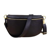 Blade Riñonera Dorada para Mujer, de Piel auténtica, Elegante riñonera para Mujer con 2 Cinturones Anchos Desmontables y Ajustables, Bolso Cruzado para Mujer, Bolso de Pecho