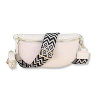 Blade Riñonera Dorada para Mujer, de Piel auténtica, Elegante riñonera para Mujer con 2 Cinturones Anchos Desmontables y Ajustables, Bolso Cruzado para Mujer, Bolso de Pecho
