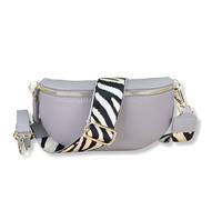 Blade Riñonera Dorada para Mujer, de Piel auténtica, Elegante riñonera para Mujer con 2 Cinturones Anchos Desmontables y Ajustables, Bolso Cruzado para Mujer, Bolso de Pecho
