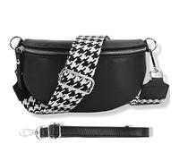 Blade Riñonera para Mujer de Piel auténtica, Elegante riñonera para Mujer con 2 Cinturones Anchos Desmontables y Ajustables, Bolso Cruzado para Mujer, Bolso Cruzado para Mujer, Bolso de Pecho de Alta