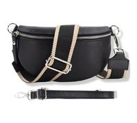 Blade Riñonera para Mujer de Piel auténtica, Elegante riñonera para Mujer con 2 Cinturones Anchos Desmontables y Ajustables, Bolso Cruzado para Mujer, Bolso Cruzado para Mujer, Bolso de Pecho de Alta