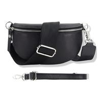 Blade Riñonera para Mujer de Piel auténtica, Elegante riñonera para Mujer con 2 Cinturones Anchos Desmontables y Ajustables, Bolso Cruzado para Mujer, Bolso Cruzado para Mujer, Bolso de Pecho de Alta