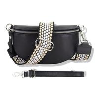 Blade Riñonera para Mujer de Piel auténtica, Elegante riñonera para Mujer con 2 Cinturones Anchos Desmontables y Ajustables, Bolso Cruzado para Mujer, Bolso Cruzado para Mujer, Bolso de Pecho de Alta