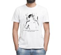 Blade Runner Like Tears In Rain Camiseta Blanco Clásica de Hombre con Cuello Redondo y Manga Corta X-Large