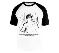 Blade Runner - Like Tears In Rain Camiseta de Béisbol Unisex Hombres Mujeres Mangas Cortas Camiseta Blanca T-Shirt Baseball Men Women White tee
