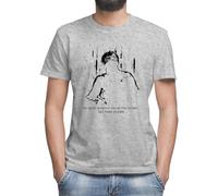 Blade Runner Like Tears In Rain Camiseta Gris Clásica de Hombre con Cuello Redondo y Manga Corta Large