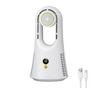 Bladeless Desk Fan | With Aromatherapy Box 6 Speeds Rechargeable Wind Blower Integrated Light With Timer Makes It A Convenient Bedside And Nightstand Companion. The Wind Blower Function Circulates Air