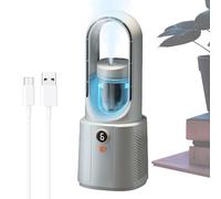 Bladeless Fan, Portable Cold Air Fan, Quiet Cooler with Humidifier 12.99x5.31x4.92 inches, 6 Speeds, Cool Gadgets for Office, Travel, Outdoor, Kitchen, Home Use, Eco-Friendly Working