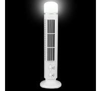 Bladeless Tower Fan 2-Speed - USB Battery Powered | Quiet Nightlight