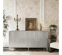 Bladez Armario aparador de 152 cm, 4 puertas, patas de pino champán, tiradores de zinc, diseño moderno