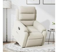 Bladez Sillón de relax con ayuda para levantarse - terciopelo crema otomano para salón y dormitorio, cómodo y duradero de terciopelo 100% poliéster, metal y madera contrachapada - Elegante ayuda para
