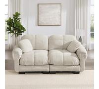 Bladez Sofá modular de 2 plazas chenilla moderno Cloud Couch Loveseat 2 plazas, cojín grueso, suave y de apoyo para salón, color caqui claro