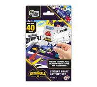 Bladez Toyz DC Batwheels - Juego de actividades de calcomanías para preescolar, diversión creativa con calcomanías y colorear, calcomanías para niños con mini tarjetas y bolígrafos, perfecto para
