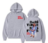 BLAENU Bad Rapper Bunny Hoodie Debi Tirar Más Fotos Sudadera con Estampado De Álbum Hombres Mujeres Moda Casual Vintage Manga Larga Sudadera con Capucha XXS-4XL-Grey||XX_l
