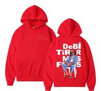 BLAENU Bad Rapper Bunny Hoodie Debi Tirar Más Fotos Sudadera con Estampado De Álbum Hombres Mujeres Moda Casual Vintage Manga Larga Sudadera con Capucha XXS-4XL-Red||XX_l