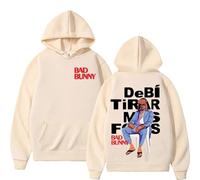 BLAENU Bad Rapper Bunny Hoodie Debi Tirar Más Fotos Sudadera con Estampado De Álbum Hombres Mujeres Moda Casual Vintage Manga Larga Sudadera con Capucha XXS-4XL-Khaki||XX_l