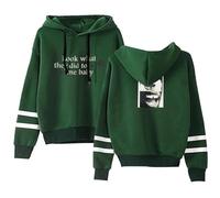 BLAENU Daniel Singer Cae-SAR Look What They Did TO ME Sudadera con Capucha Estampada Retro Hip Hop Oversized Sports Camiseta De Manga Larga para Hombre Y Mujer XXS-4XL-Green||m