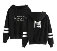 BLAENU Daniel Singer Cae-SAR Look What They Did TO ME Sudadera con Capucha Estampada Retro Hip Hop Oversized Sports Camiseta De Manga Larga para Hombre Y Mujer XXS-4XL-Black||4X_l