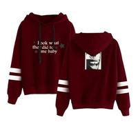 BLAENU Daniel Singer Cae-SAR Look What They Did TO ME Sudadera con Capucha Estampada Retro Hip Hop Oversized Sports Camiseta De Manga Larga para Hombre Y Mujer XXS-4XL-Red||4X_l