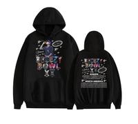 BLAENU Rapero Chris Brown Tour Sudadera con Capucha Hombres Mujeres Moda Retro Hip Hop Hoodie Cálida De Manga Larga XXS-4XL-Black||3X_l