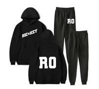 BLAENU Royel Otis Sudadera Con Capucha Pantalones De Chándal Conjuntos De Dos Piezas Sudadera Con Estampado De Álbum + Pantalones De Chándal Conjunto Para Hombre Y Mujer XXS-4XL-Black||m