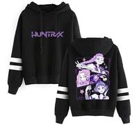 BLAENU Sudadera con Capucha KPOP Demon Hunters Cartoon Unisex De Manga Larga Sudadera con Capucha Estampada De Estilo Retro Casual Harajuku para Hombre Y Mujer Streetwear-Black||x_l