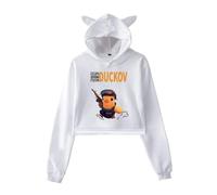 BLAENU Sudadera con Capucha Mujer Escape from Duckov Sudadera De Dibujos Animados Cat Ear Manga Larga Kawaii Hoodie XXS-XXL-White||x_l