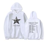 BLAENU Sudadera con Capucha Unisex Malcolm Todd The Wholesome Star Tour Tour Hip Hop Hoodie Retro Oversize Deportiva De Manga Larga para Hombre Y Mujer XXS-4XL-White||x_s