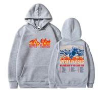 BLAENU Sudadera con Capucha Wyatt Flores Welcome To The Plains Tour Hombres Mujeres Cálida Retro Hip Hop Manga Larga XXS-4XL-Grey||XX_s