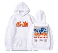 BLAENU Sudadera con Capucha Wyatt Flores Welcome To The Plains Tour Hombres Mujeres Cálida Retro Hip Hop Manga Larga XXS-4XL-White||m