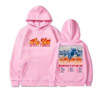 BLAENU Sudadera con Capucha Wyatt Flores Welcome To The Plains Tour Hombres Mujeres Cálida Retro Hip Hop Manga Larga XXS-4XL-Pink||s