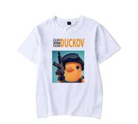 BLAENU T-Shirt Game Escape from Duckov Hip Hop Estampada De Manga Corta Camiseta De Cuello Redondo para Mujer Y Hombre Top Informal De Verano XXS-4XL-White||l