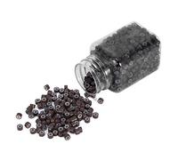 Blaihild 1000 Microanillos Forrados de Silicona, Cuentas de Aluminio para Extensiones de Cabello, 5 Mm, Marrón Claro, Accesorios Cómodos para una Mezcla Perfecta (MEDIUM BROWN)