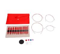 Blaihild 13 Pares de Agujas de Tejer Circulares Rojas Juego Intercambiable de Aluminio de 3 Mm a 10 Mm con 4 Cables Estuche de Viaje de PU de 40-100 Cm para Calcetines Sombreros Manta Tejer